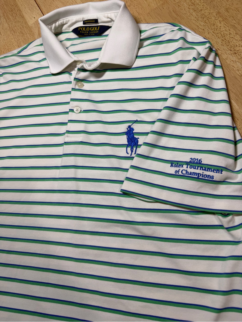 Polo Ralph Lauren Golf Performance Polo Shirt Men Stripe Rolex Tournament 2016 M